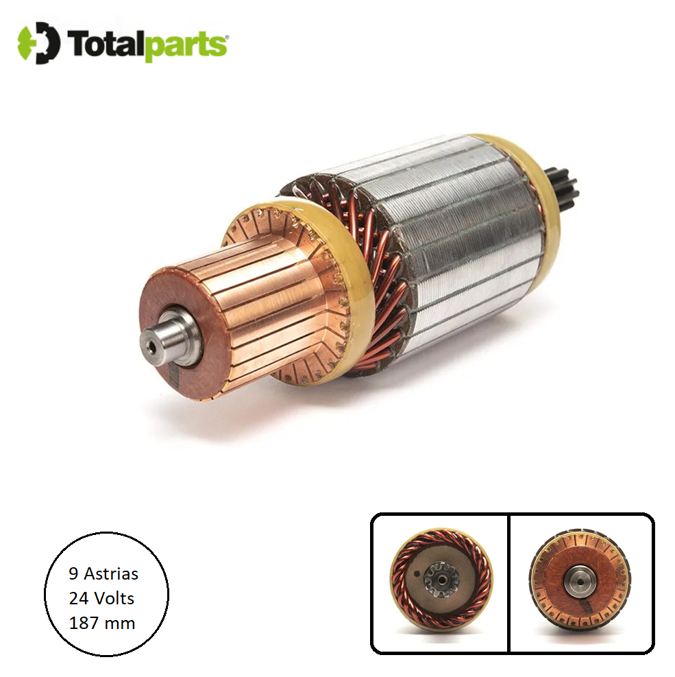 Armadura Para Marcha Nippondenso 24 Volts 9 Astrias Toyota Komatsu Caterpillar John Deere Isuzu Retroexcavadora Case ( 5090-2962 )