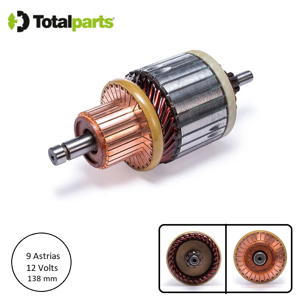 Armadura Para Marcha Bosch 12 Volts 9 Astrias Nissan Pick Up D21 ( Marcha 6 004 AA2 005 ) Imanes ( Tipo 011 091 )