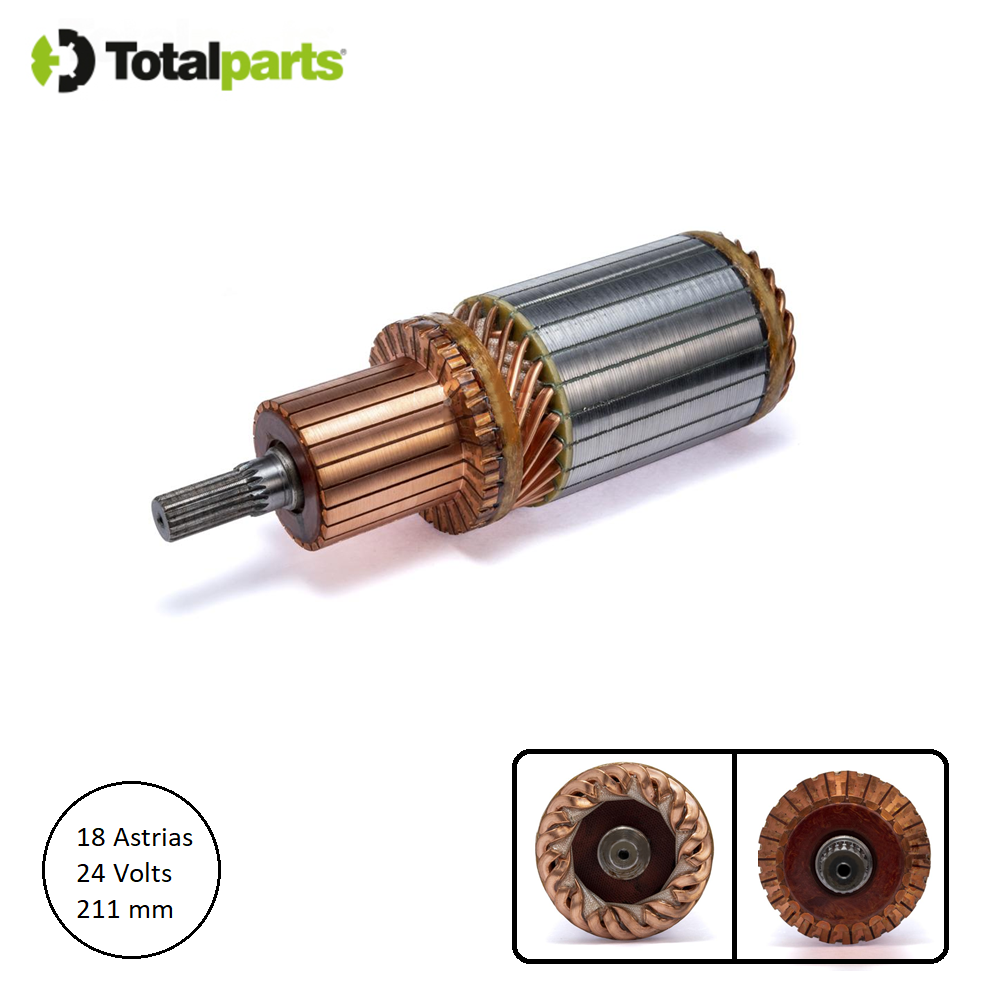 Armadura Para Marcha Nippondenso 24 Volts 18 Astrias Case Caterpillar Cummins Komatsu John Deere New Holland ( 028200-5250 )