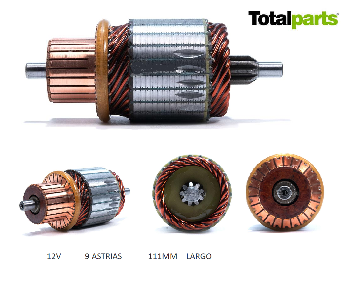 Armadura Para Marcha Ford 12 Volts 9 Estrias Ford Mercury Mazda Pmgr ( Tornillos Externos )